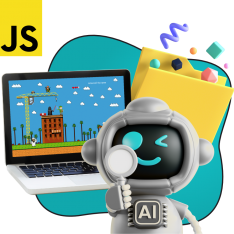 Язык программирования JavaScript + AI. Проектное обучение + геймификация + AI-помощники - КИБЕРшкола программирования для детей, компьютерные курсы для школьников, начинающих и подростков - KIBERone г. Кинешма